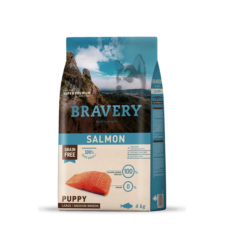 Bravery Dog Large/Medium Puppy Salmon - 12kg