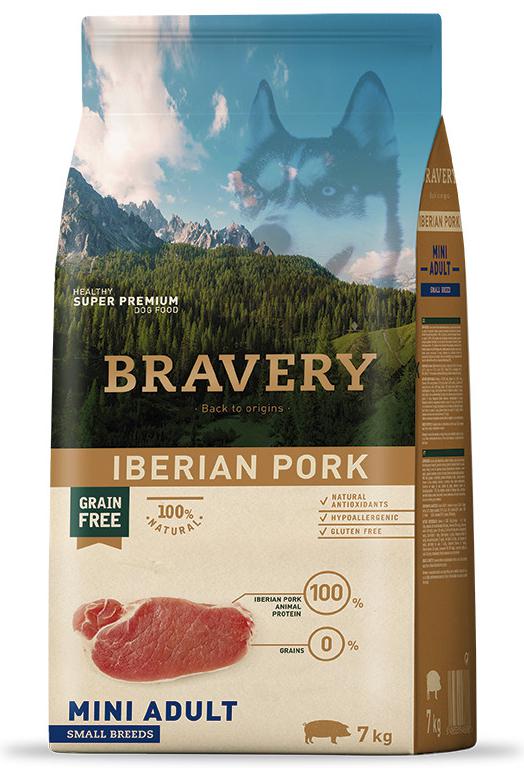 Bravery Dog Mini Adult Iberian Pork - 2 x 7kg