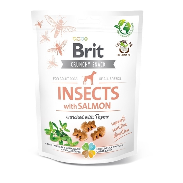 Brit Care Dog Crunchy Cracker Insects with Salmon enriched with Thyme 200g