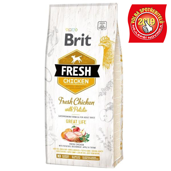 Brit Fresh Dog Adult Chicken/Potato Great Life - 12kg