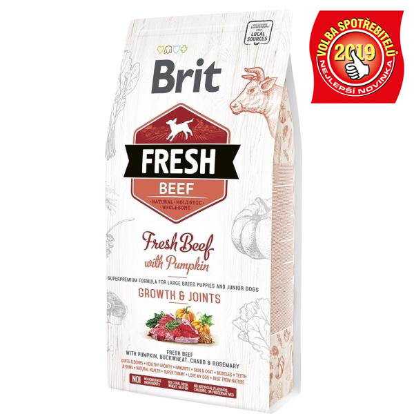 Brit Fresh Dog Large Puppy Beef/Pumpkin Growth & Joints - 12kg