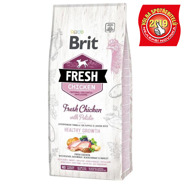 Brit Fresh Dog Puppy Chicken/Potato Healthy Growth - 2,5kg