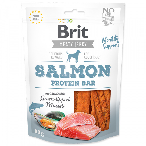 Brit Jerky Salmon Protein Bar 80g