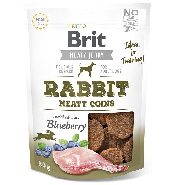 Brit Meaty Jerky Rabbit Meaty Coins - 80g