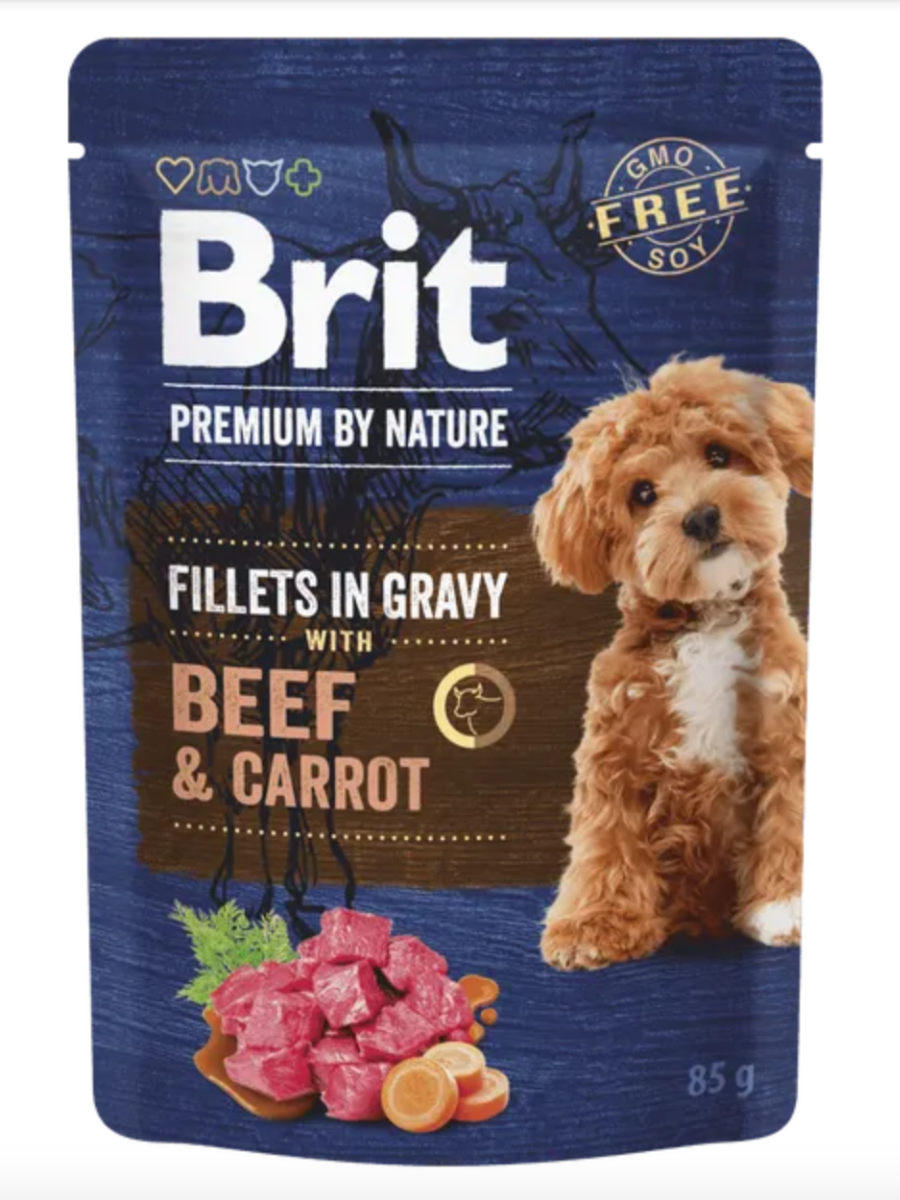 Brit Premium by Nature Adult Gravy Beef/Carrot - 24x85g