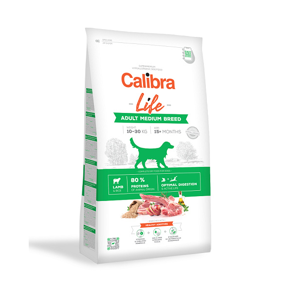 Calibra Dog Life Adult Medium Breed Lamb 12 kg