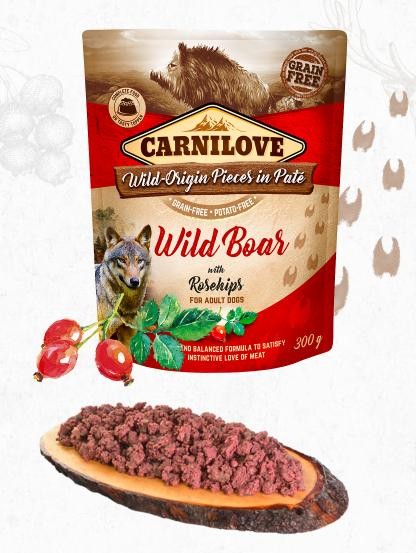 Carnilove Dog Paté 300g - 5 x Wild Boar/Rosehips