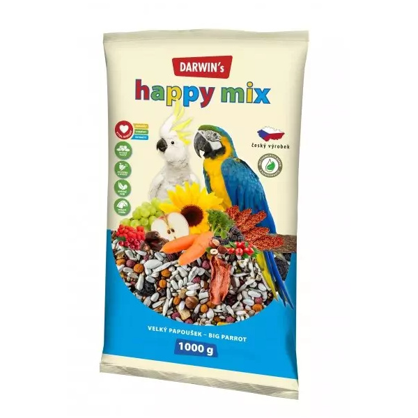 DARWINs - NEW velký papoušek happy mix 1000 g