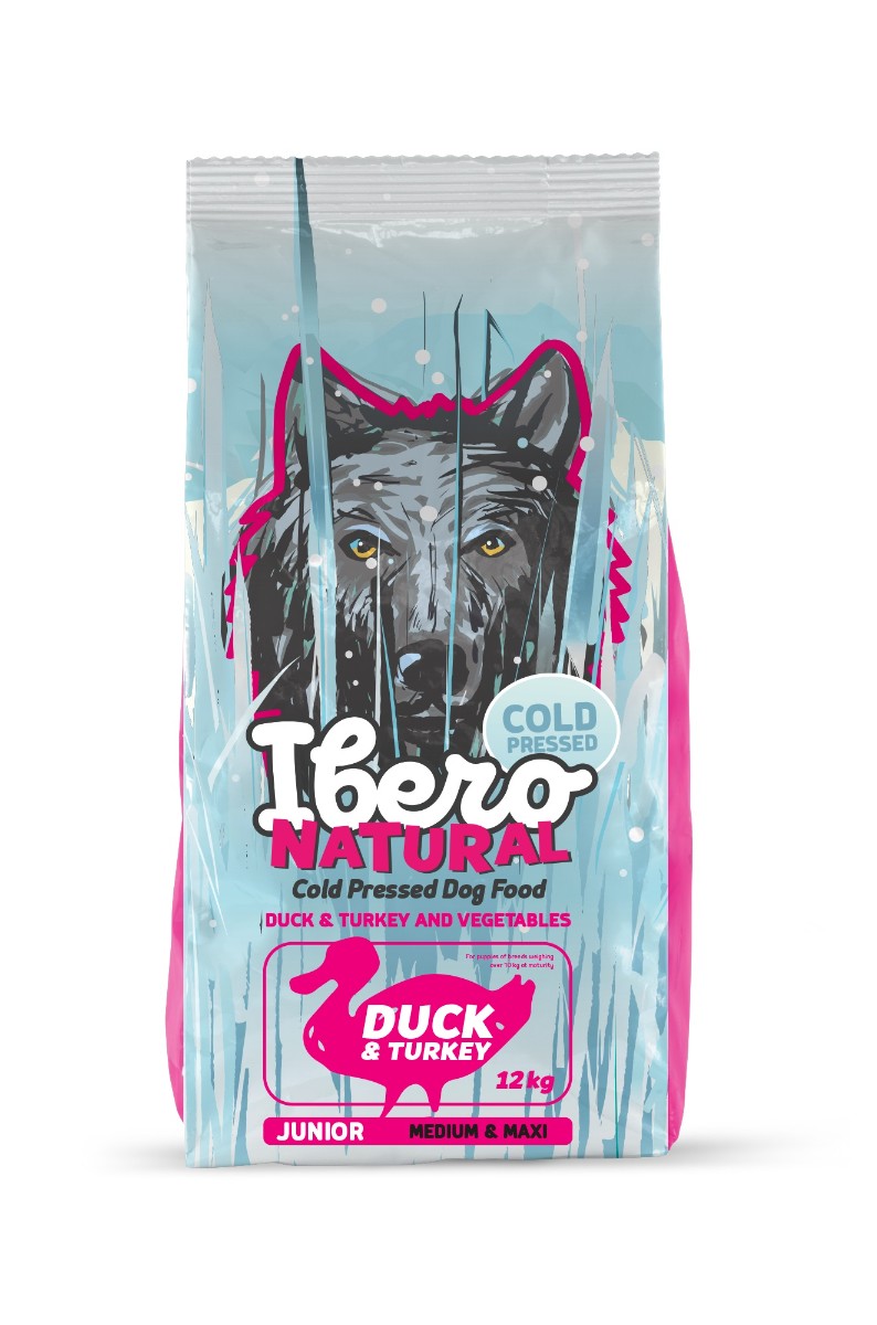 Ibero Cold Press Dog Junior Medium/Large Duck - 12kg