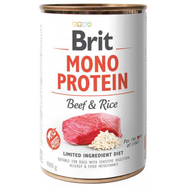 Konzerva Brit Monoprotein Beef & Brown Rice 400g