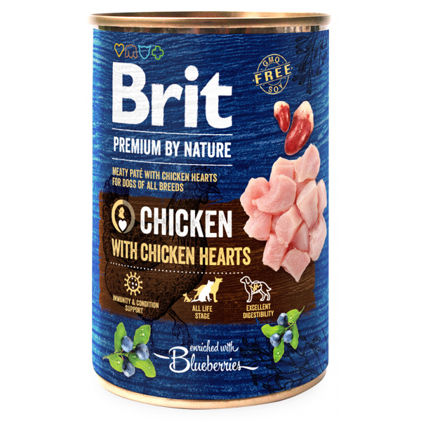 Konzerva Brit Premium by Nature Chicken with Hearts 400g