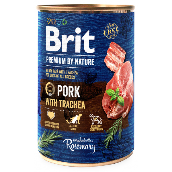 Konzerva Brit Premium by Nature Pork with Trachea 400g