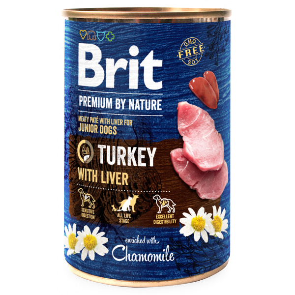 Konzerva Brit Premium by Nature Turkey with Liver 400g