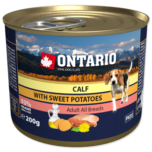 Konzerva Ontario Calf, Sweetpotato, Dandelion and linseed oil 200g