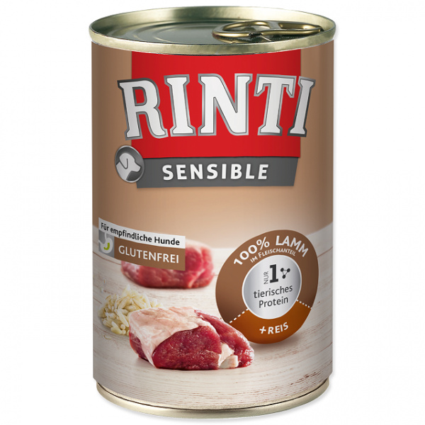 Konzerva Rinti Sensible jehně + rýže 400g