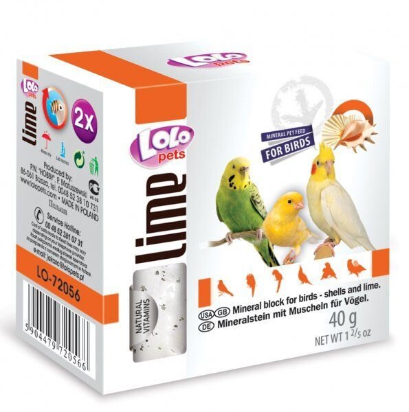 LoLo Pets Lime Minerální Kámen s Mušlemi - 40 g