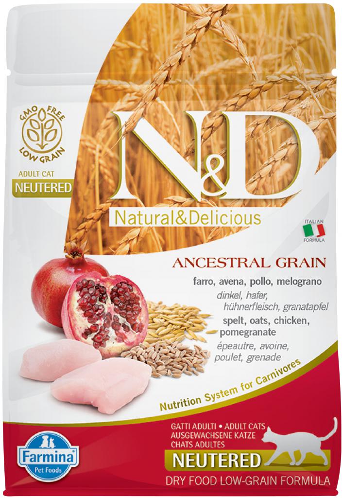 N&D Cat Neutered Chicken/Pomegranate Low Grain - 10kg