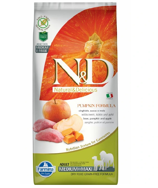 N&D Dog Adult Medium Boar/Apple Grain-free - 12kg