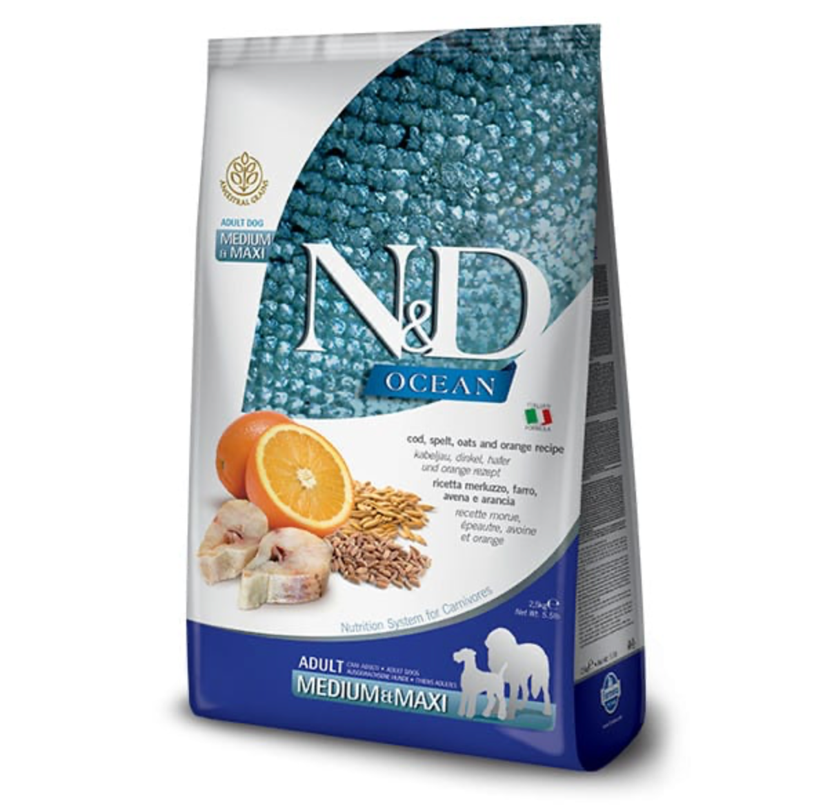 N&D Dog Medium Adult Fish/Orange Grain-free - 12kg