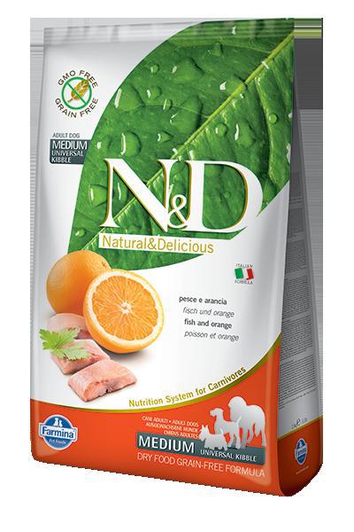 N&D Dog Adult Medium Fish/Orange Grain-free - 2,5kg