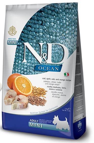 N&D Ocean Dog Adult MINI Codfish/Orange Low Grain - 2,5kg