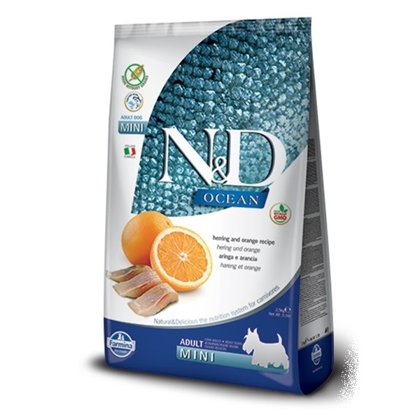 N&D Ocean Dog Adult Mini Herring/Orange Grain-free - 2,5kg