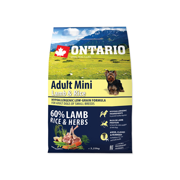 Ontario Adult Mini Lamb & Rice 2,25kg