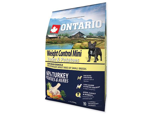 Ontario Dog Adult Mini Weight Control Turkey - 2,25kg