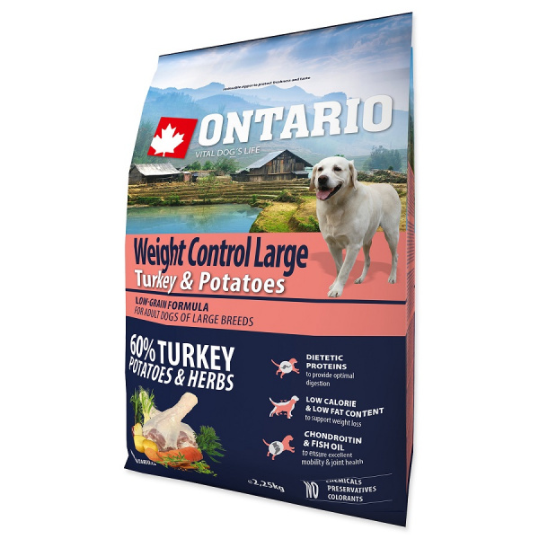 Ontario Large Weight Control Turkey & Potatoes 2,25 kg