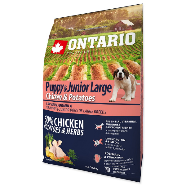 Ontario Puppy & Junior Large Chicken & Potatoes 2,25 kg