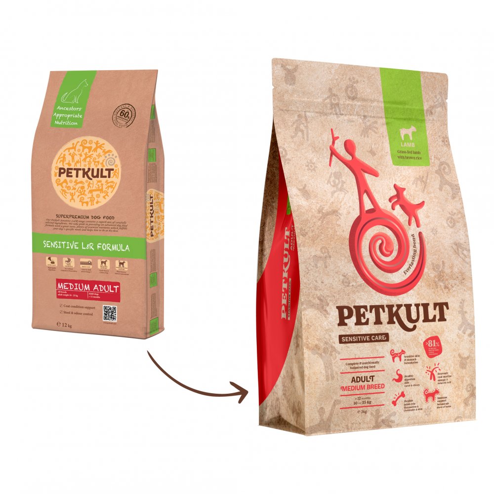 Petkult Dog Medium Adult Lamb/Rice - 2kg