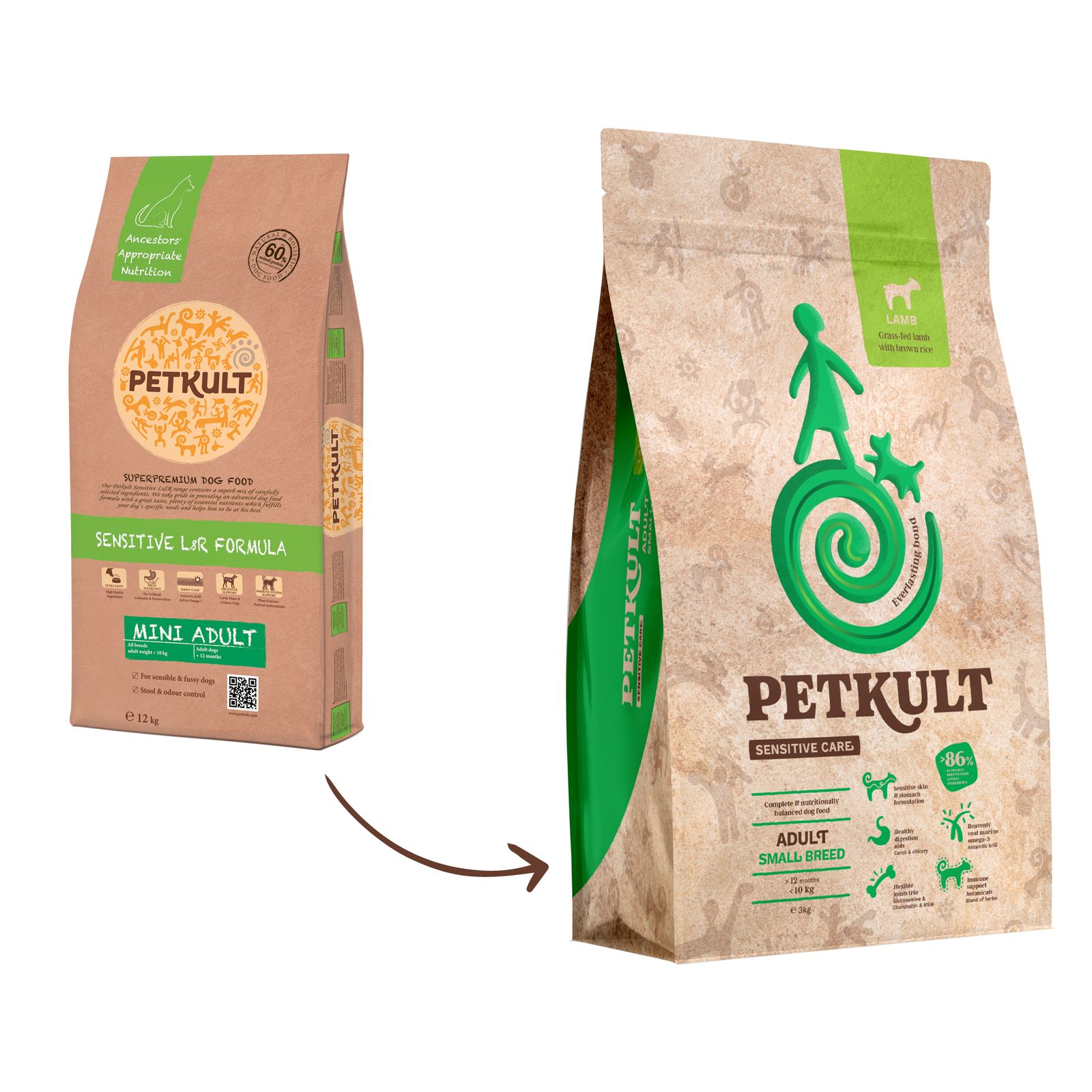 Petkult Dog Small Adult Lamb/Rice - 1kg