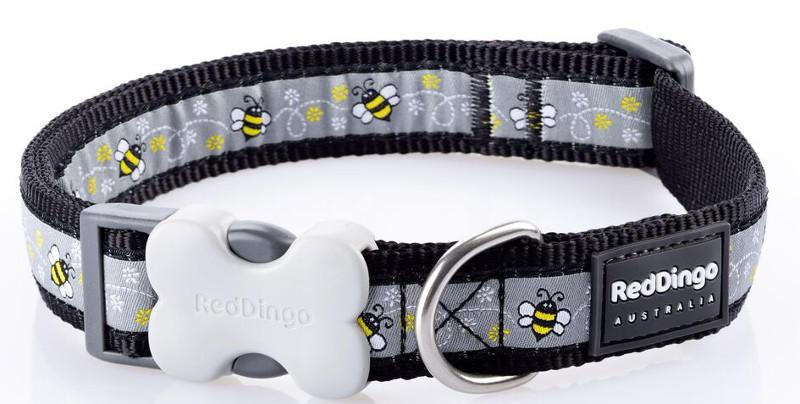 RedDingo Obojek Bumble Bee Black - 1,2/20 až 32cm