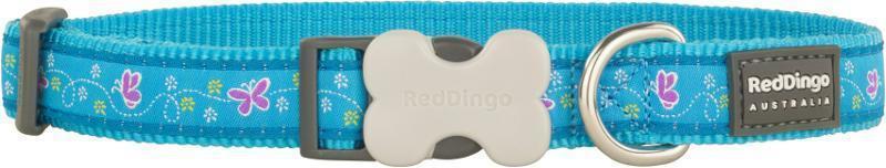 RedDingo Obojek Butterfly Turquoise - 1,2/20 až 32cm