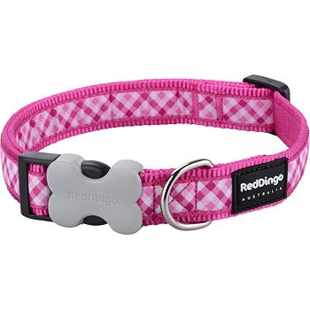 RedDingo Obojek Gingham Hot Pink - 1,5/24 až 36cm