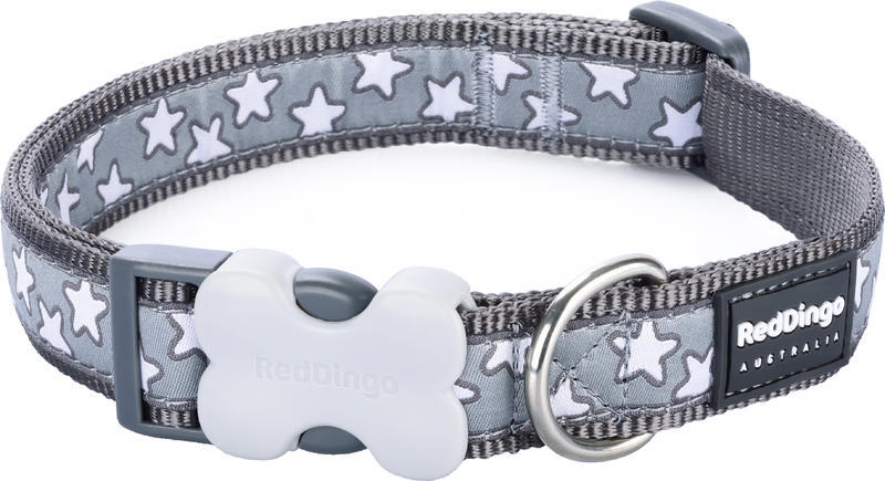 RedDingo Obojek Stars Cool Grey - 1,2mm/20 až 32cm