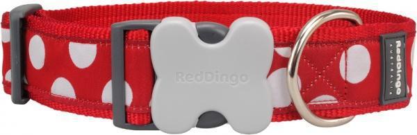 RedDingo Obojek White Spots on Red - 1,2/20 až 32cm