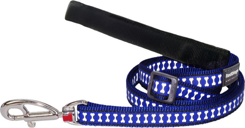 RedDingo Vodítko Reflective Bones Dark Blue - 1,2/1,8m