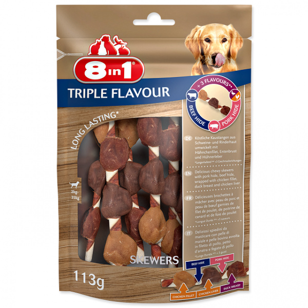 Špíz žvýkací 8in1 Triple Flavour 6ks