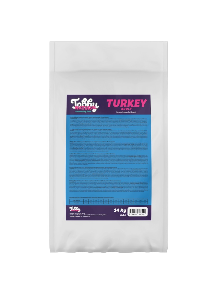 Tobby Natural Dog Turkey - 14kg