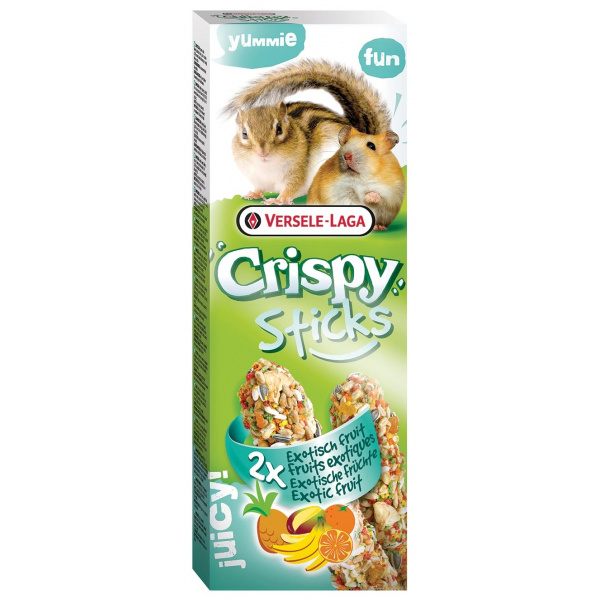 Tyčinky Versele-Laga Crispy s exotickým ovocem pro křečky a veverky 110g