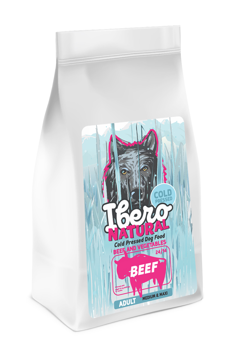 Vzorek - Ibero Cold Pressed Dog Adult M/L BEEF  - 250g