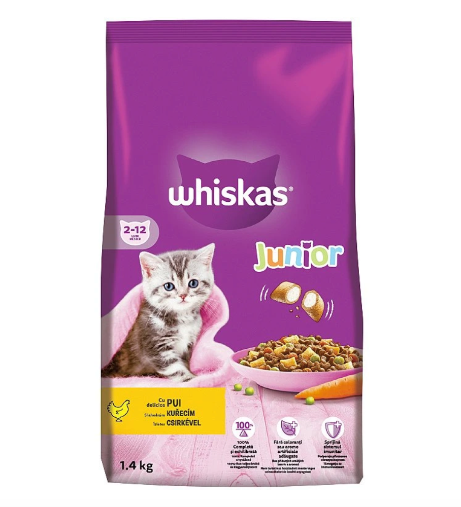 Whiskas Suché 1,4kg - Junior Kuřecí