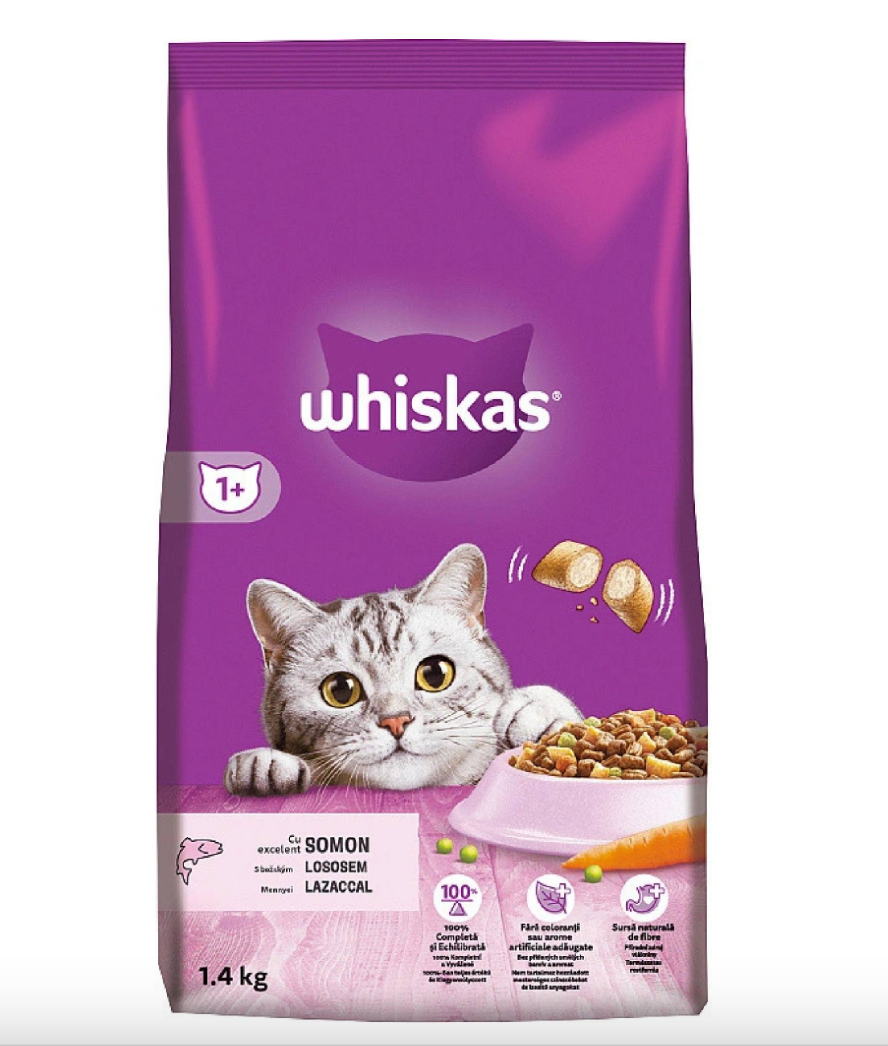 Whiskas Suché 1,4kg - Losos