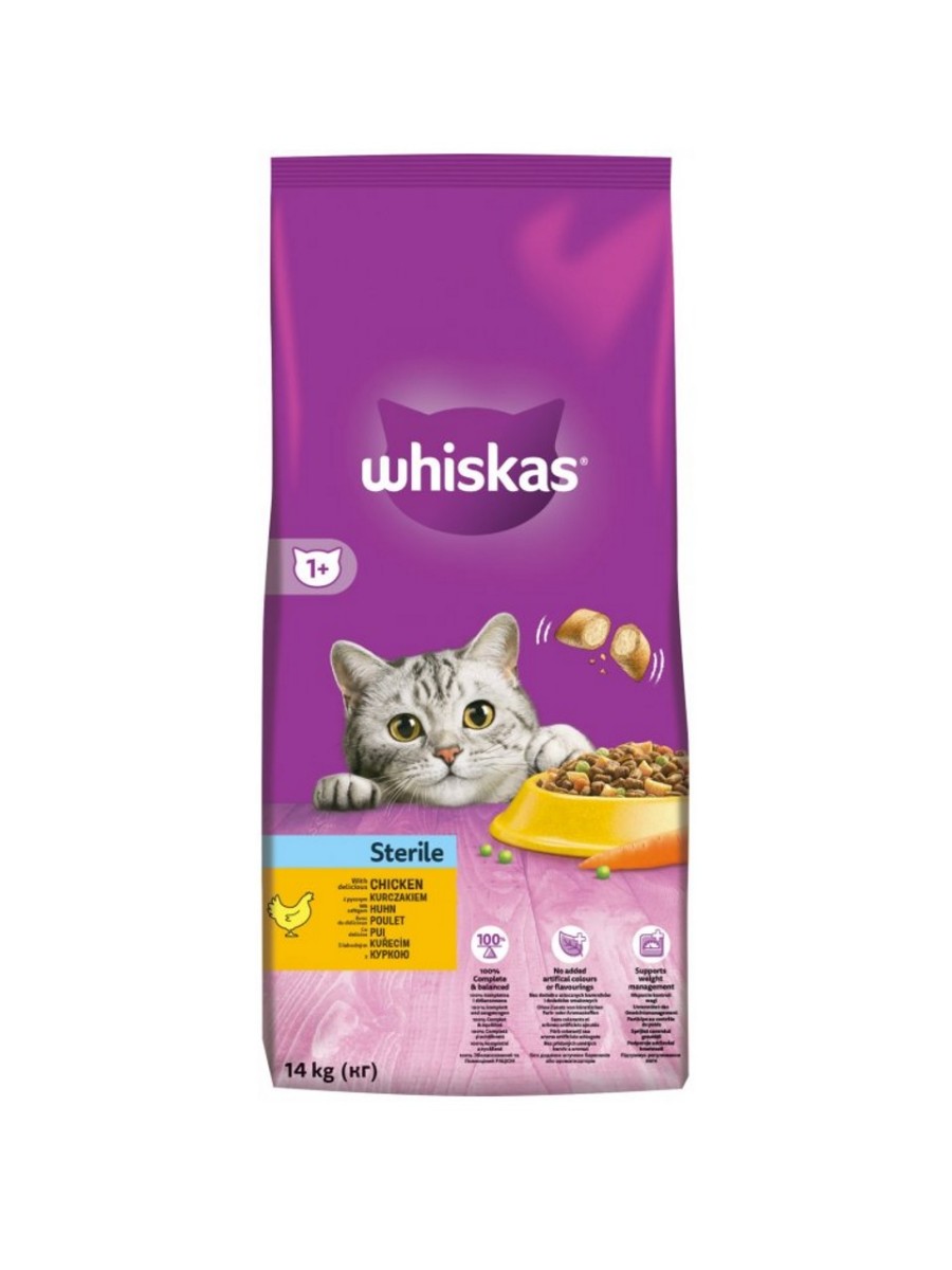 Whiskas Suché 14kg -  Sterile/Kuřecí