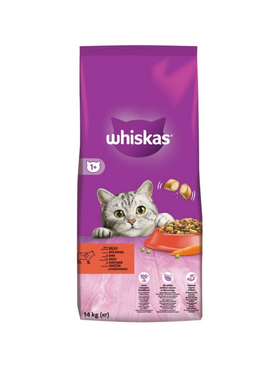 Whiskas Suché 14kg - Hovězí